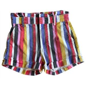 Express Dopamine Multicolor Striped High Waist Women's Shorts